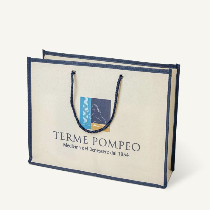 Borsa in cotone accoppiato con stampa flexo, modello T-Shop